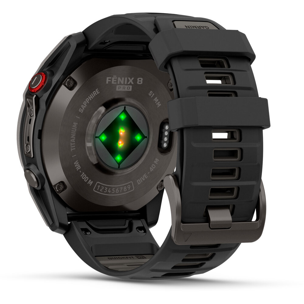 Garmin pulsómetros con gps Fenix 8 Pro # 51 mm, AMOLED Cristal de z 01