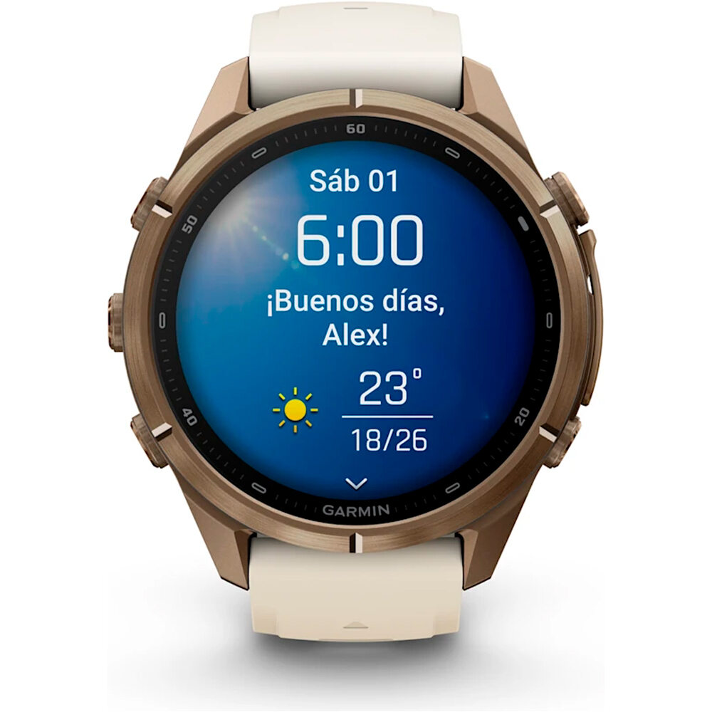 Garmin pulsómetros con gps FENIX 9 PRO 43 MM CAJA DE TITANIO DORADA CORREA BE 09