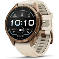 Garmin pulsómetros con gps FENIX 9 PRO 43 MM CAJA DE TITANIO DORADA CORREA BE vista frontal