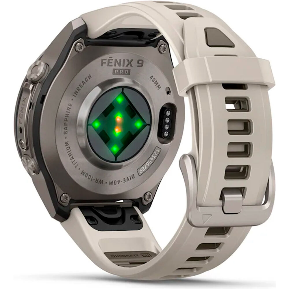 Garmin pulsómetros con gps FENIX 9 PRO INREACH, 43 MM TITANIO CORREA BL 11