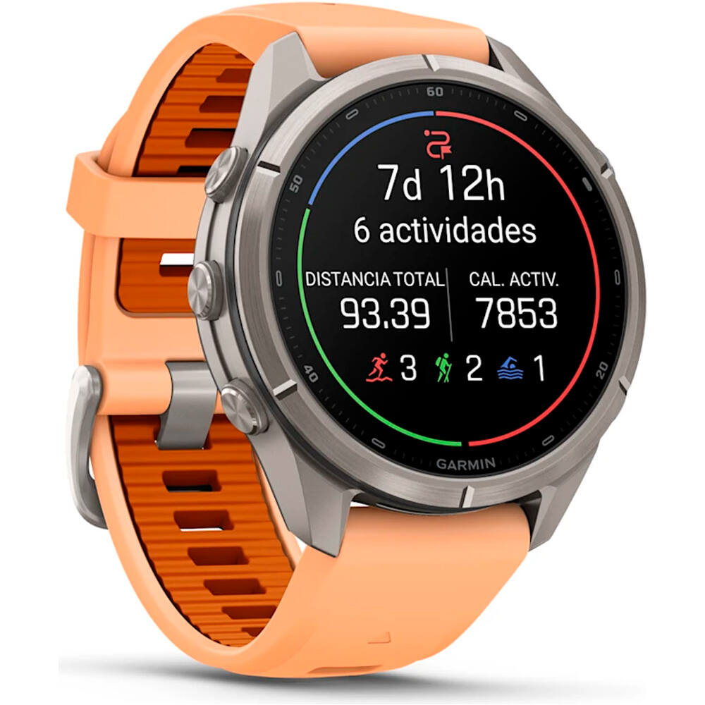 Garmin pulsómetros con gps FENIX 9 PRO INREACH, 43 MM TITANIO CORREA SALMN 02