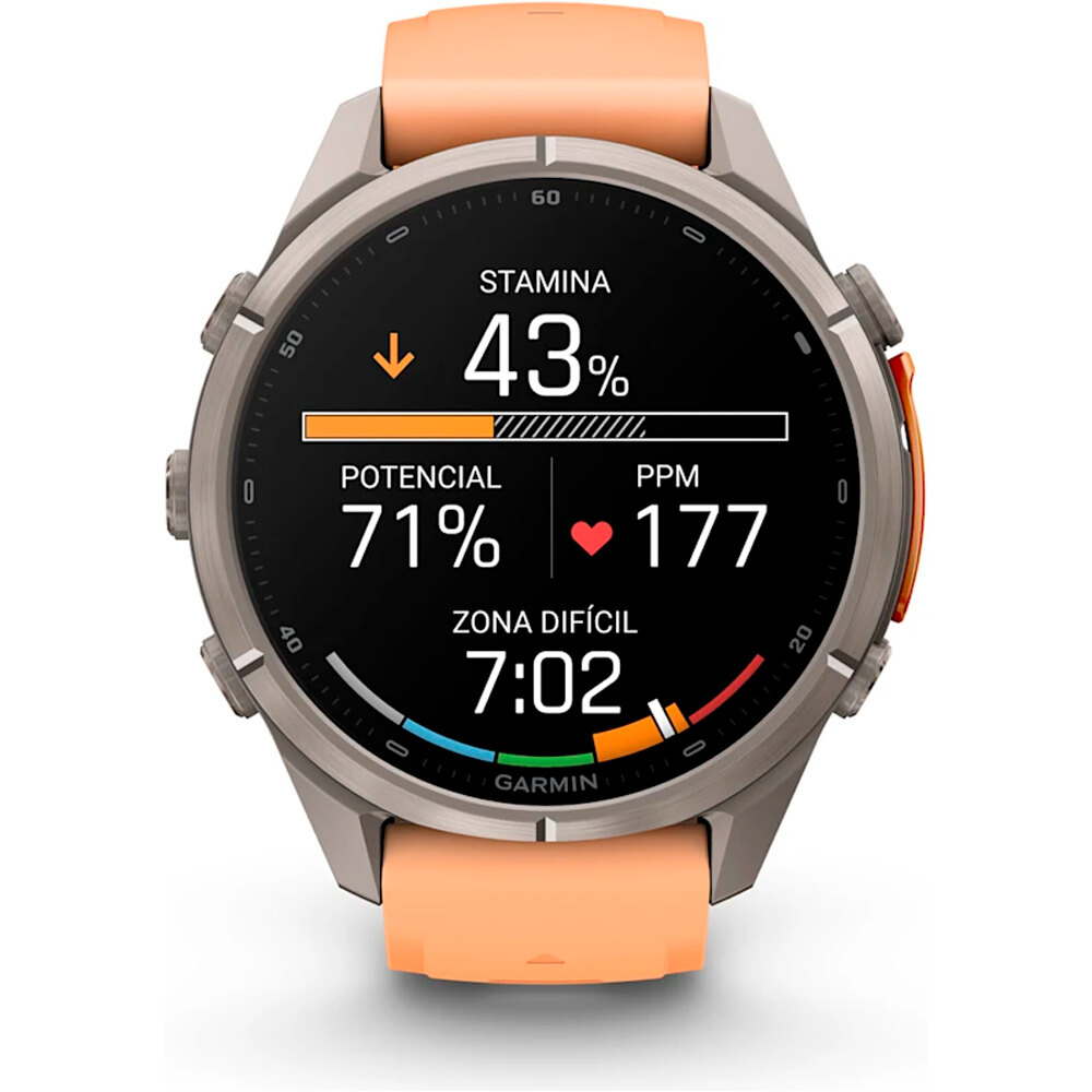 Garmin pulsómetros con gps FENIX 9 PRO INREACH, 43 MM TITANIO CORREA SALMN 03