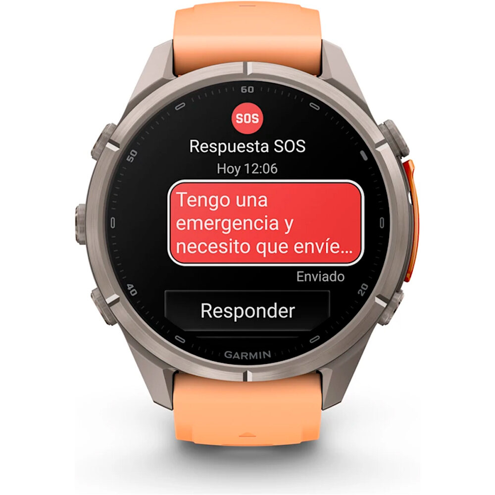 Garmin pulsómetros con gps FENIX 9 PRO INREACH, 43 MM TITANIO CORREA SALMN 06