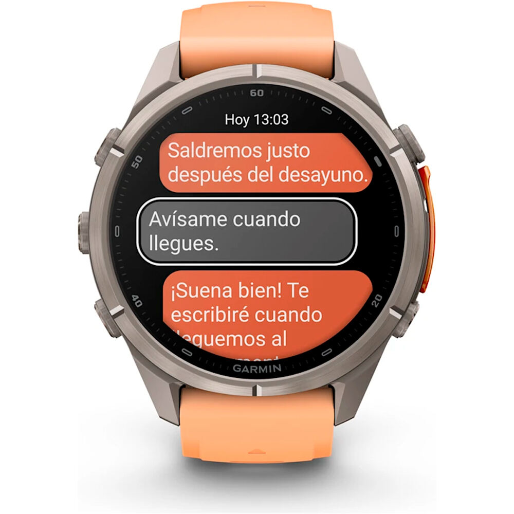 Garmin pulsómetros con gps FENIX 9 PRO INREACH, 43 MM TITANIO CORREA SALMN 07