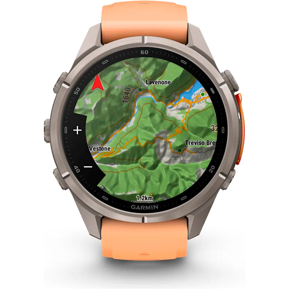 Garmin pulsómetros con gps FENIX 9 PRO INREACH, 43 MM TITANIO CORREA SALMN 09