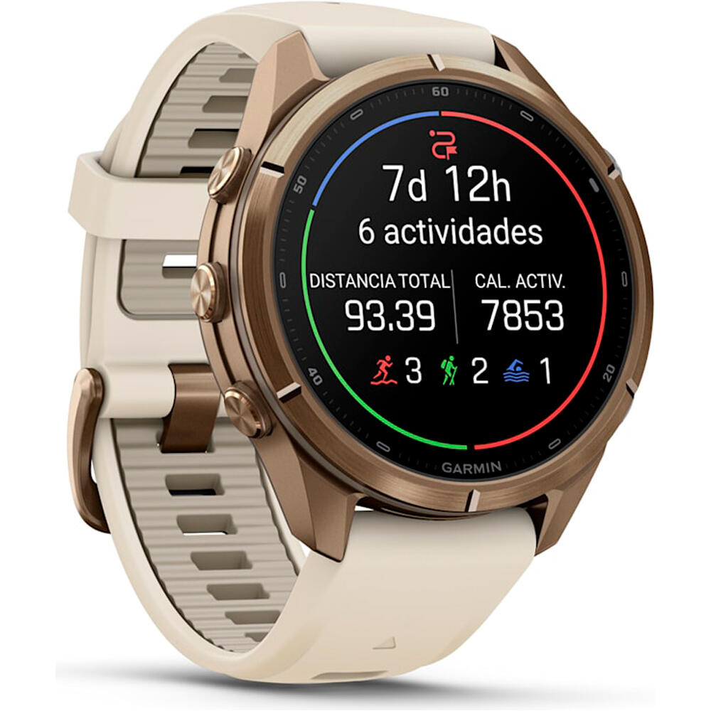 Garmin pulsómetros con gps FENIX 9 PRO INREACH, 43 MM TITANIO DORADA CORREA BE 02