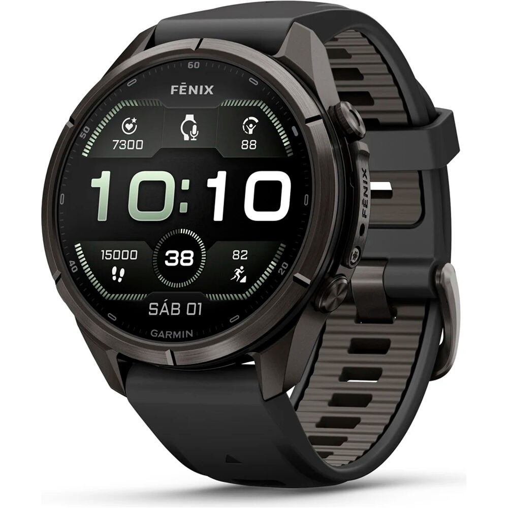 Garmin pulsómetros con gps FENIX 9 PRO INREACH, 43 MM TITANIO RECUBRIMIENTO DLC GR CARB vista frontal
