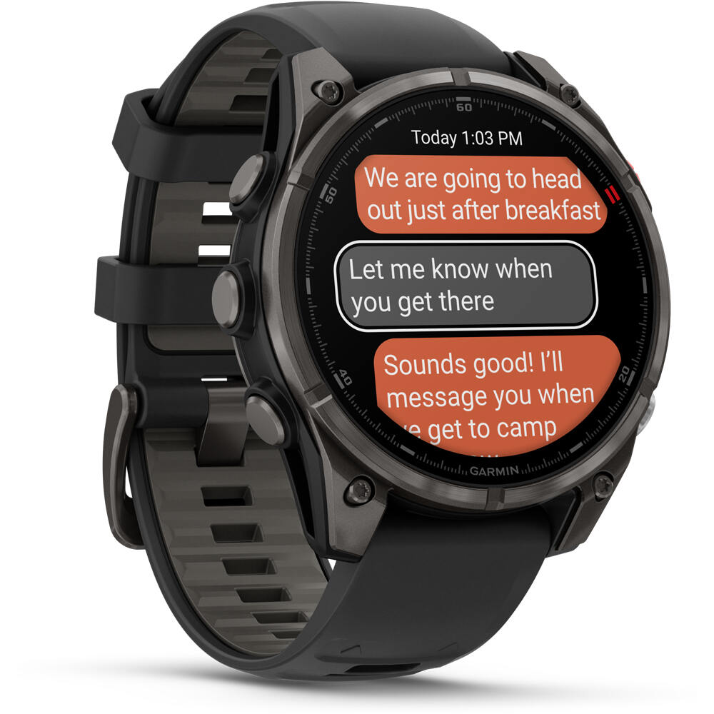 Garmin pulsómetros con gps F?nix 8 Pro  47 mm, AMOLED Cristal de zafiro, titanio DLC g 06