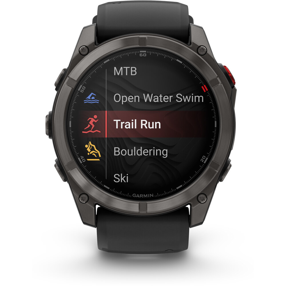 Garmin pulsómetros con gps F?nix 8 Pro  51 mm, AMOLED Cristal de zafiro, titanio DLC g 02