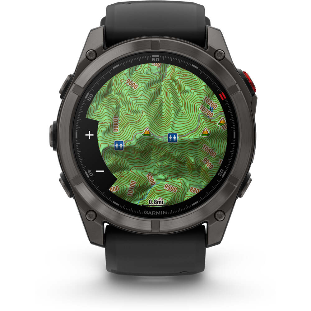 Garmin pulsómetros con gps F?nix 8 Pro  51 mm, AMOLED Cristal de zafiro, titanio DLC g 03