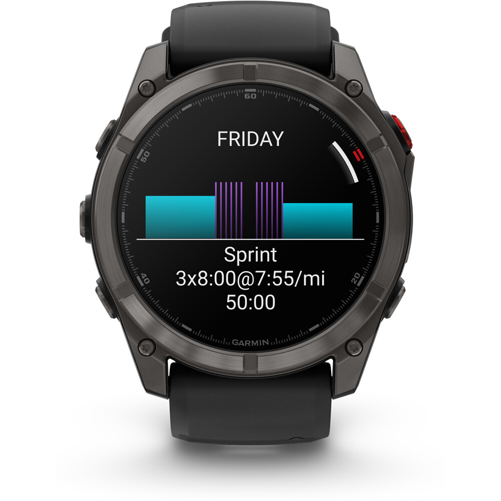 Garmin pulsómetros con gps F?nix 8 Pro  51 mm, AMOLED Cristal de zafiro, titanio DLC g 05