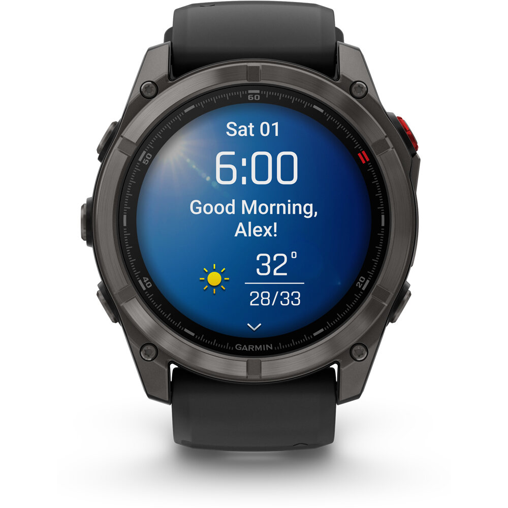 Garmin pulsómetros con gps F?nix 8 Pro  51 mm, AMOLED Cristal de zafiro, titanio DLC g 09
