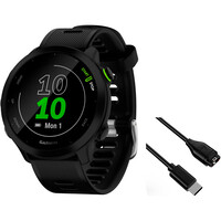 Garmin pulsómetros con gps FORERUNNER 55 NEGRO vista frontal