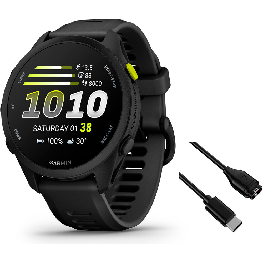 Garmin pulsómetros con gps Forerunner 70, Negro vista frontal