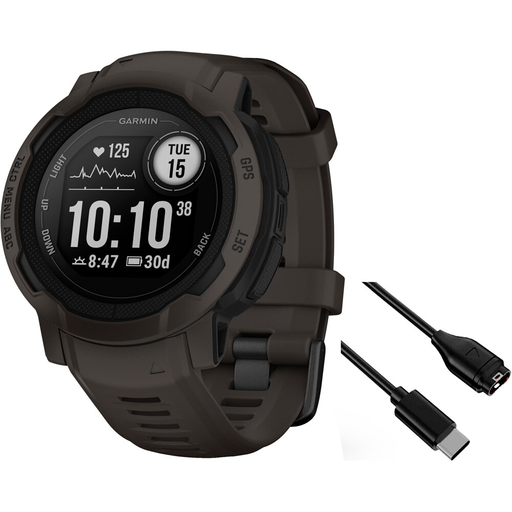 Garmin pulsómetros con gps Instinct 2  Negro vista frontal
