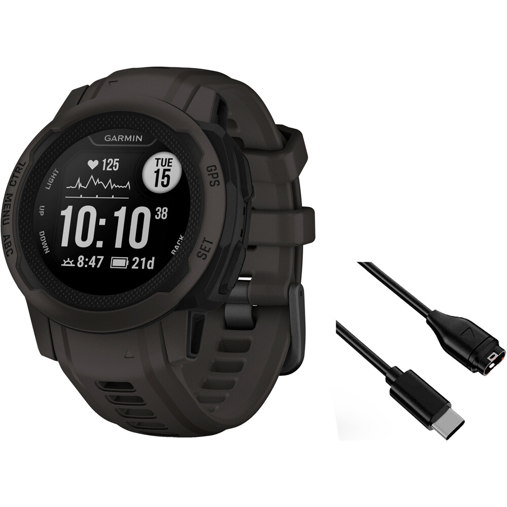 Garmin pulsómetros con gps Instinct 2S - Negro vista frontal
