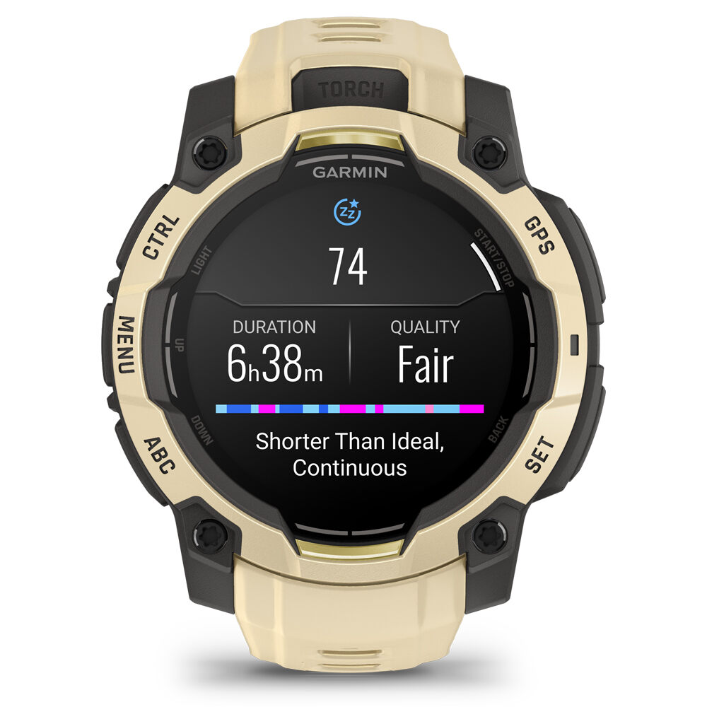 Garmin pulsómetros con gps Instinct 3 45 mm, AMOLED Beige con corr 05