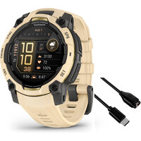 Garmin pulsómetros con gps Instinct 3 45 mm, AMOLED Beige con corr vista frontal