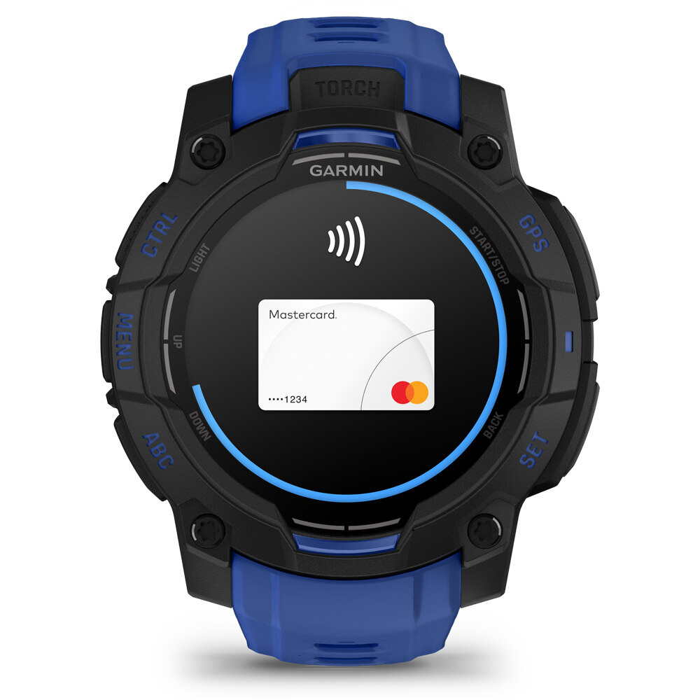Garmin pulsómetros con gps Instinct 3  45 mm AMOLED SuperNova Negro correa azul 11