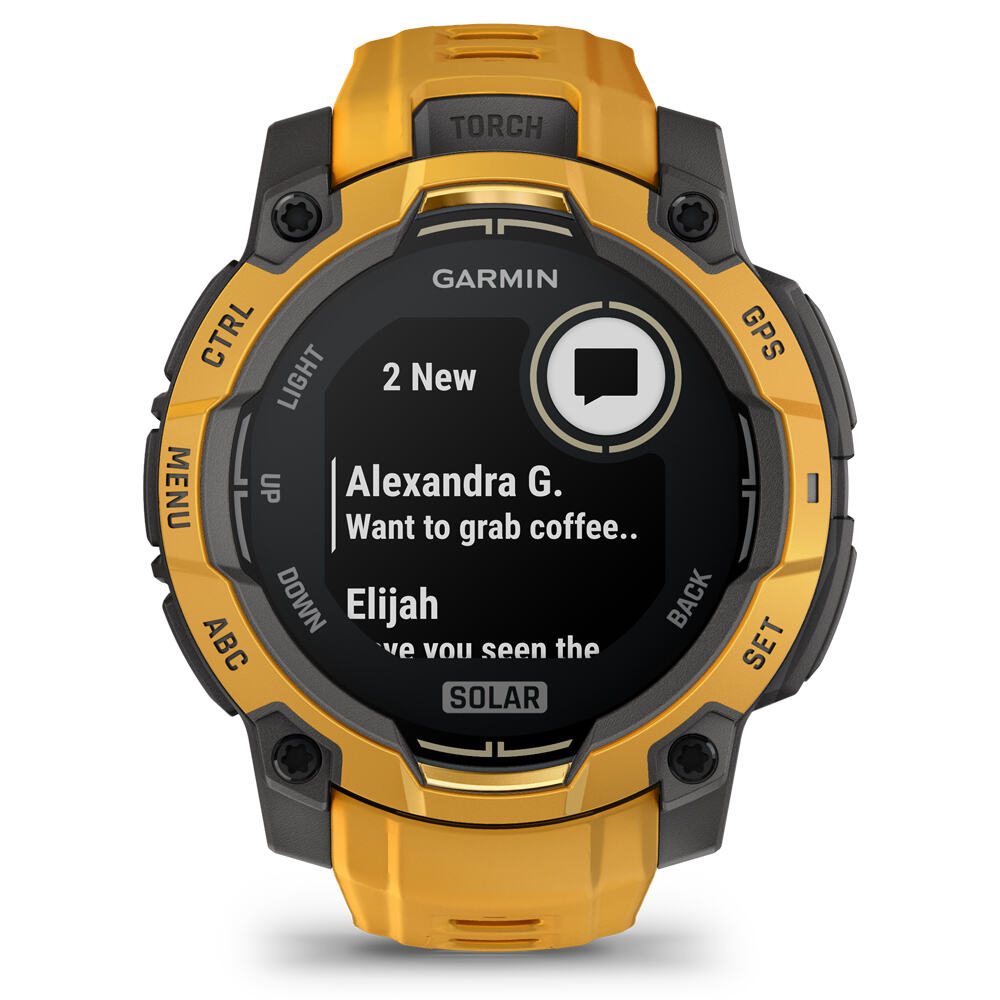 Garmin pulsómetros con gps Instinct 3 45 mm, Solar Naranja con cor 15