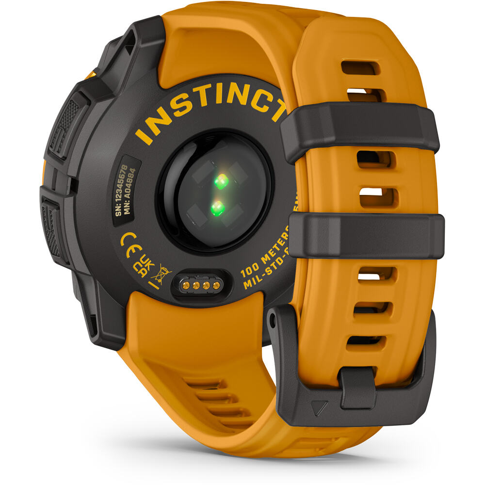 Garmin pulsómetros con gps Instinct 3 45 mm, Solar Naranja con correa de silicona nara 01