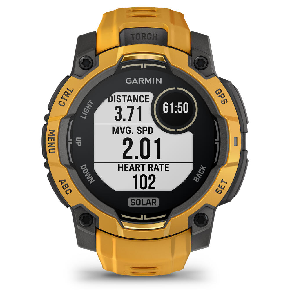 Garmin pulsómetros con gps Instinct 3 45 mm, Solar Naranja con correa de silicona nara 10