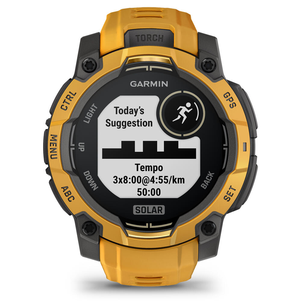 Garmin pulsómetros con gps Instinct 3 45 mm, Solar Naranja con correa de silicona nara 11