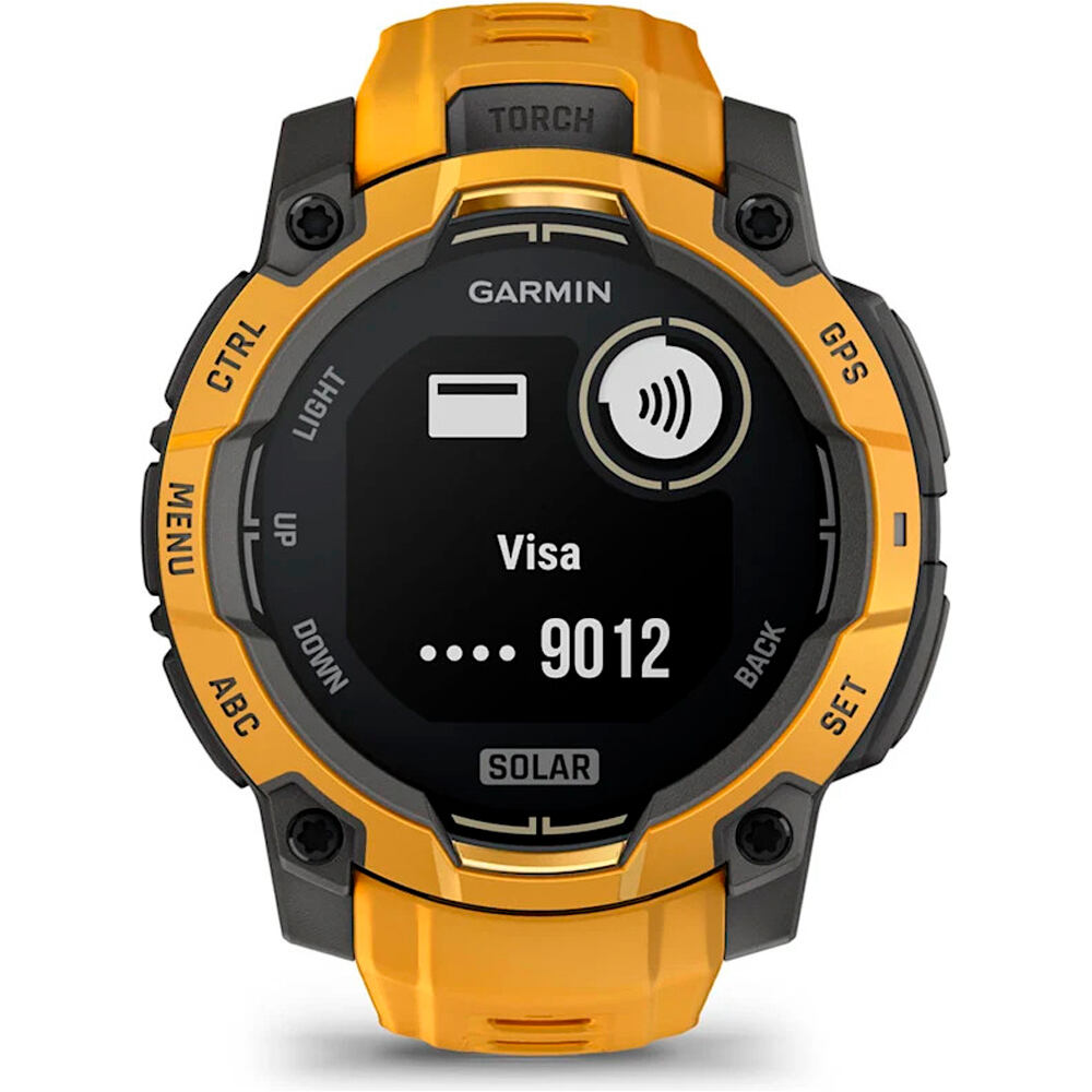 Garmin pulsómetros con gps Instinct 3 45 mm, Solar Naranja con correa de silicona nara 14