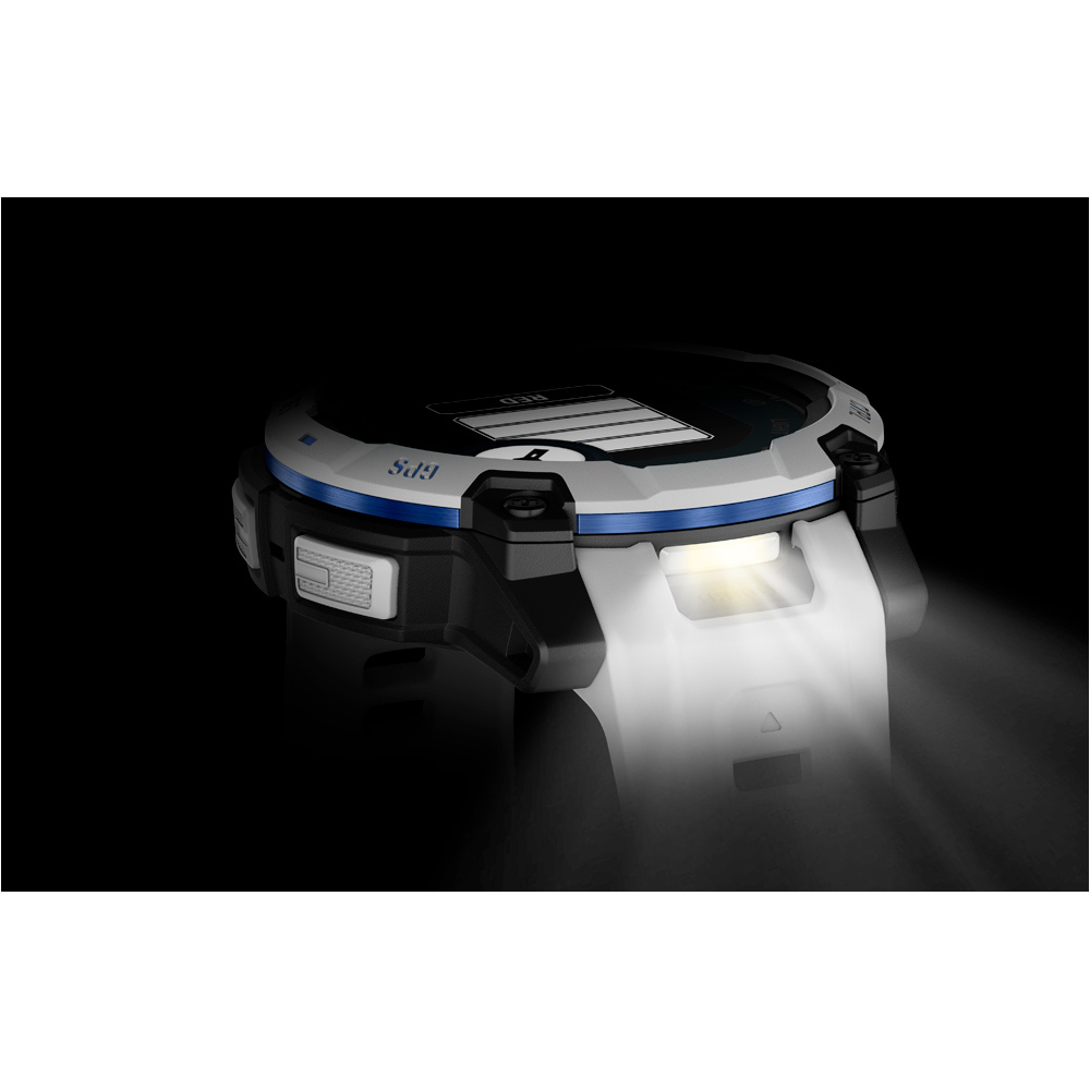 Garmin pulsómetros con gps Instinct 3  45 mm, Solar, Supernova Blanco correa blanca 11