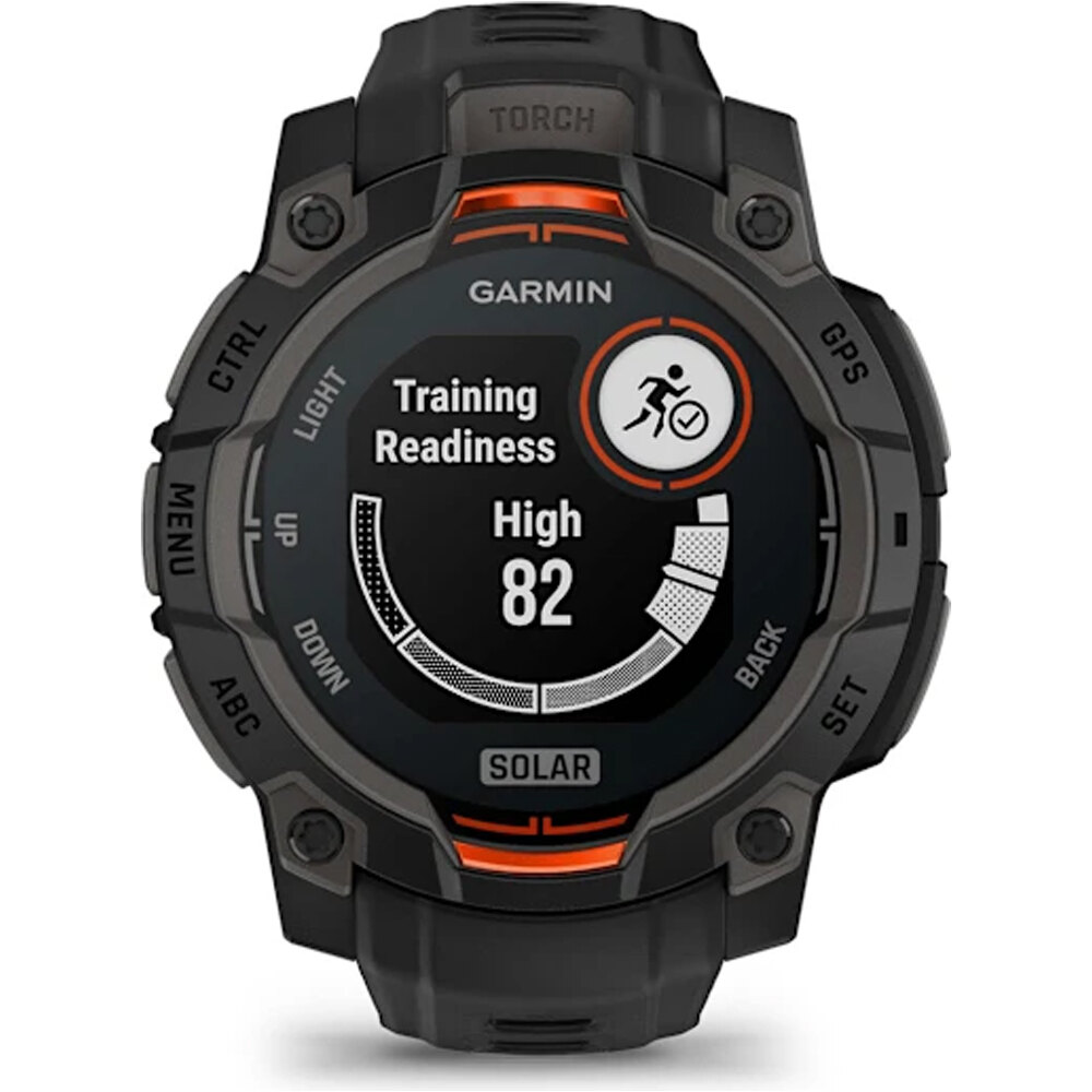Garmin pulsómetros con gps Instinct 3, 45mm, Solar, Black Bezel wit 08