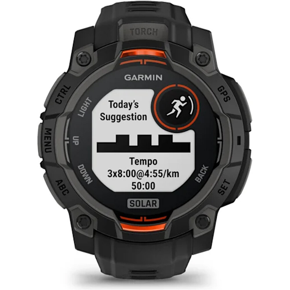 Garmin pulsómetros con gps Instinct 3, 45mm, Solar, Black Bezel wit 12