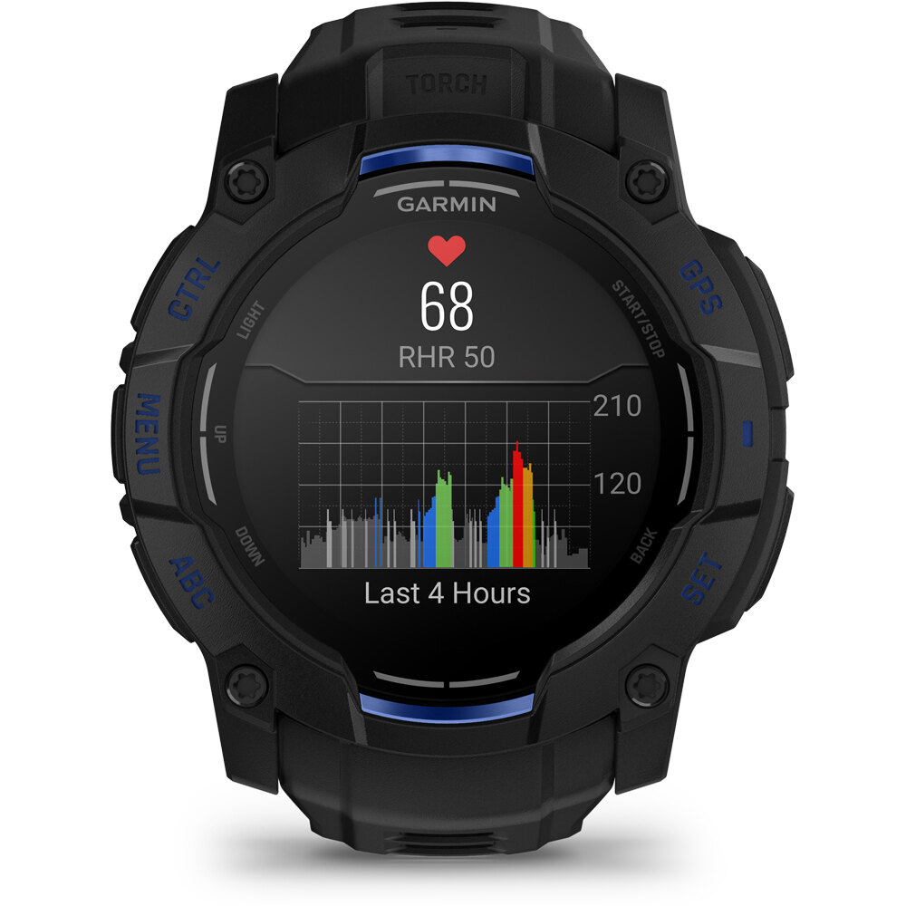 Garmin pulsómetros con gps Instinct 3  50 mm AMOLED Supernova negro 02