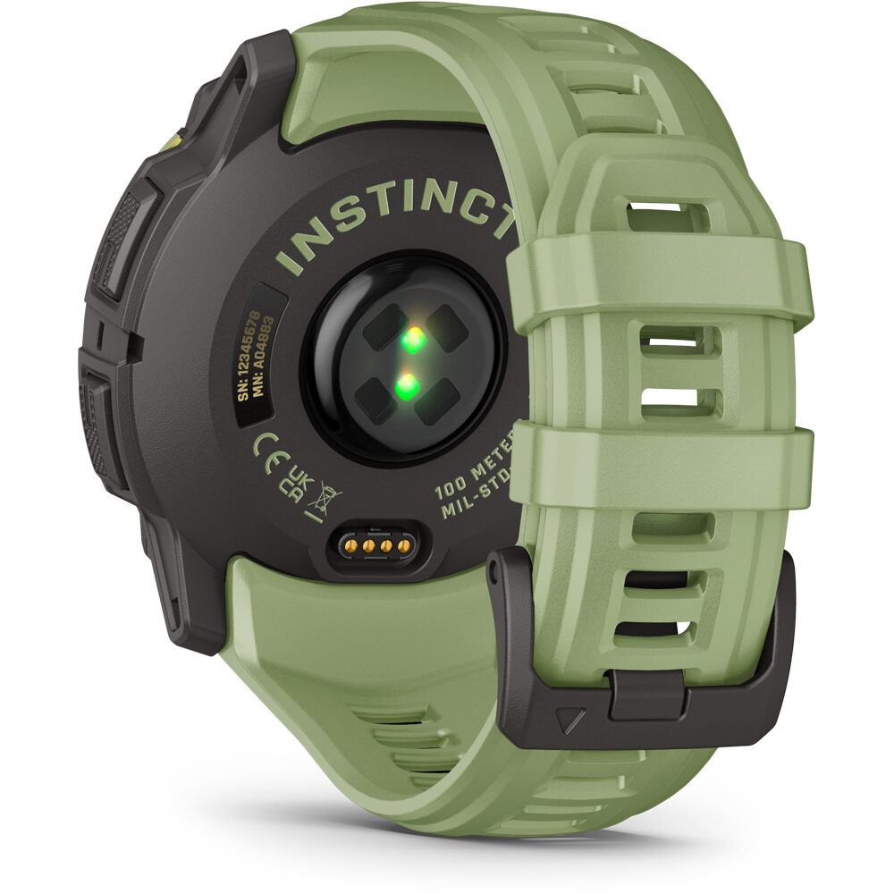 Garmin pulsómetros con gps Instinct 3 50 mm, AMOLED Verde con correa de silicona verde 01