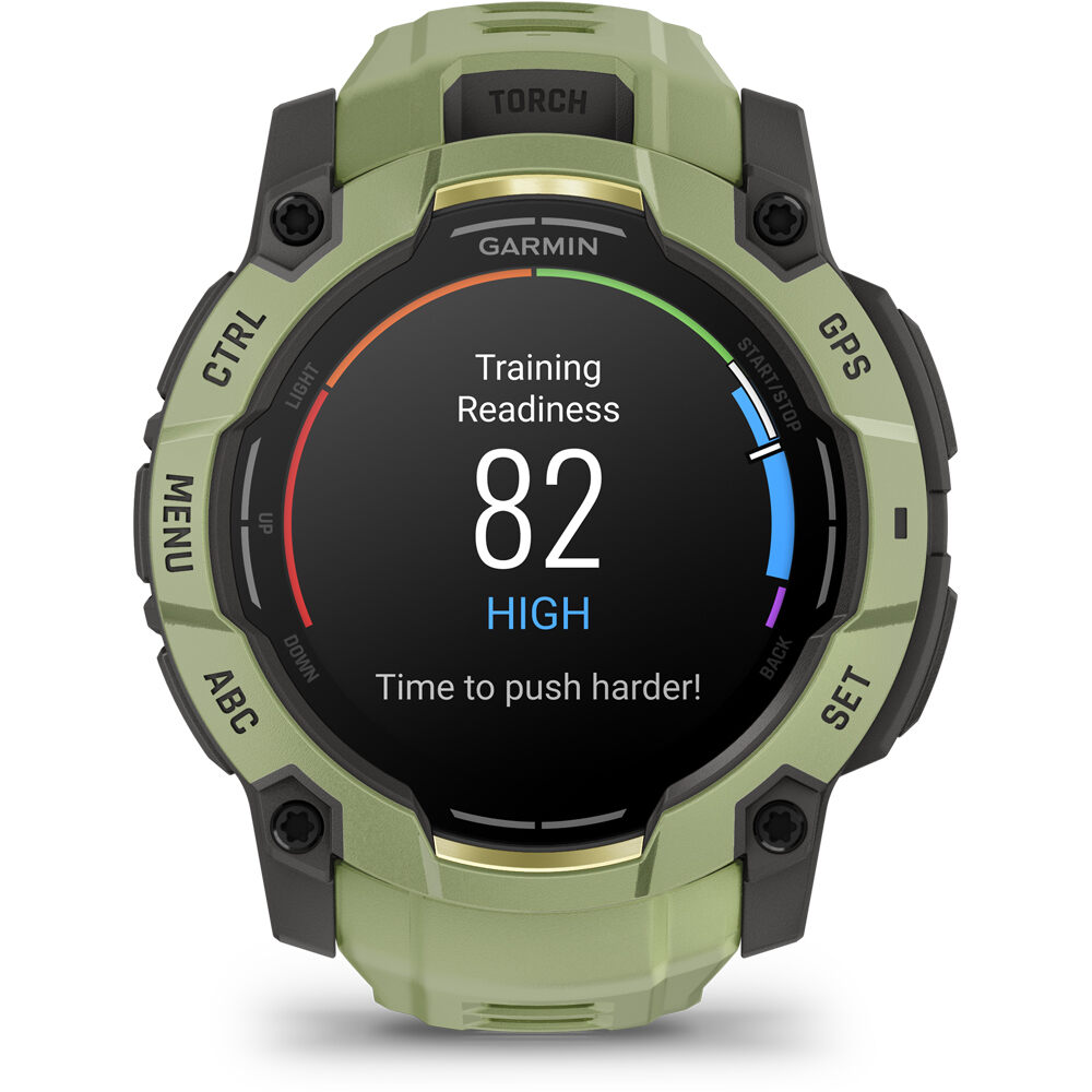 Garmin pulsómetros con gps Instinct 3 50 mm, AMOLED Verde con correa de silicona verde 06