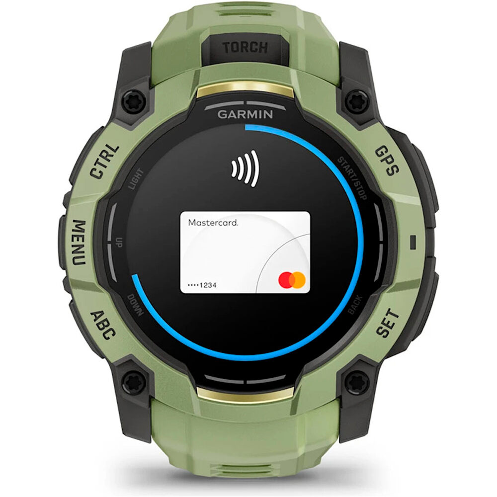 Garmin pulsómetros con gps Instinct 3 50 mm, AMOLED Verde con correa de silicona verde 12