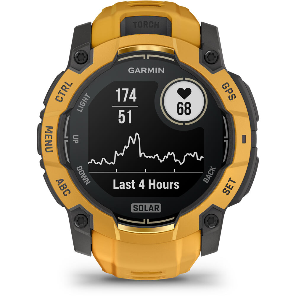 Garmin pulsómetros con gps Instinct 3 50 mm, Solar Naranja con cor 03
