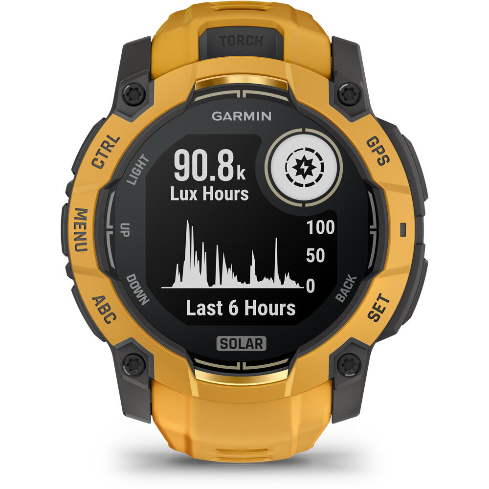 Garmin pulsómetros con gps Instinct 3 50 mm, Solar Naranja con cor 04