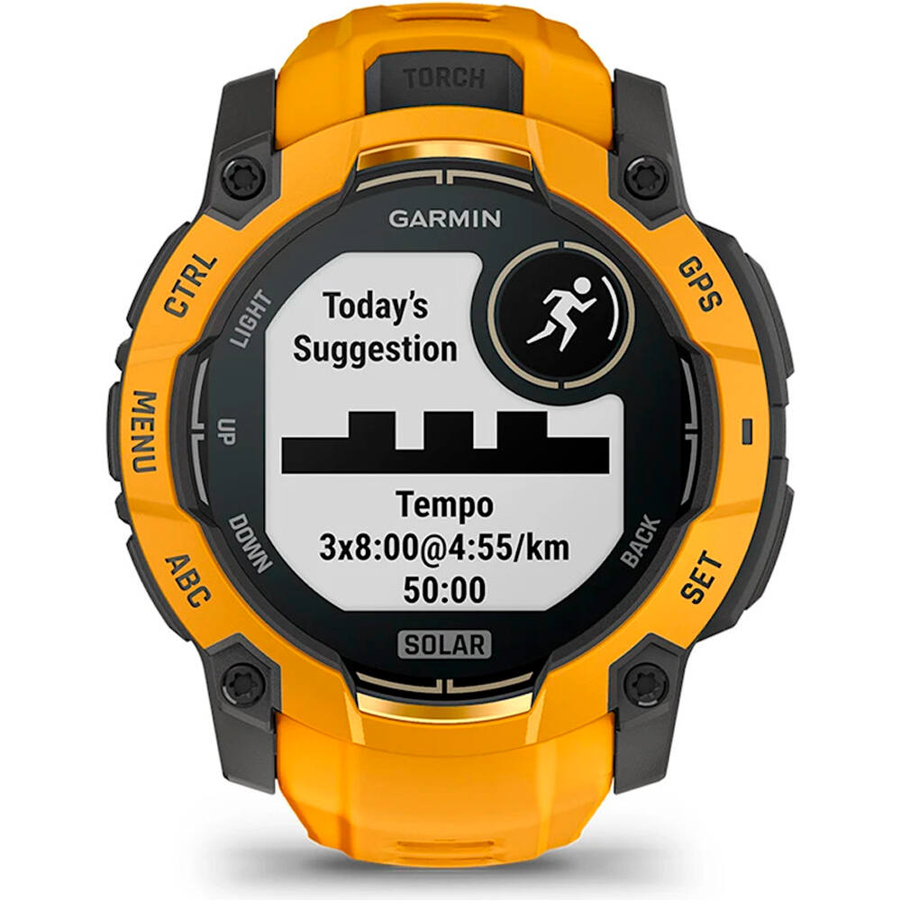 Garmin pulsómetros con gps Instinct 3 50 mm, Solar Naranja con cor 07