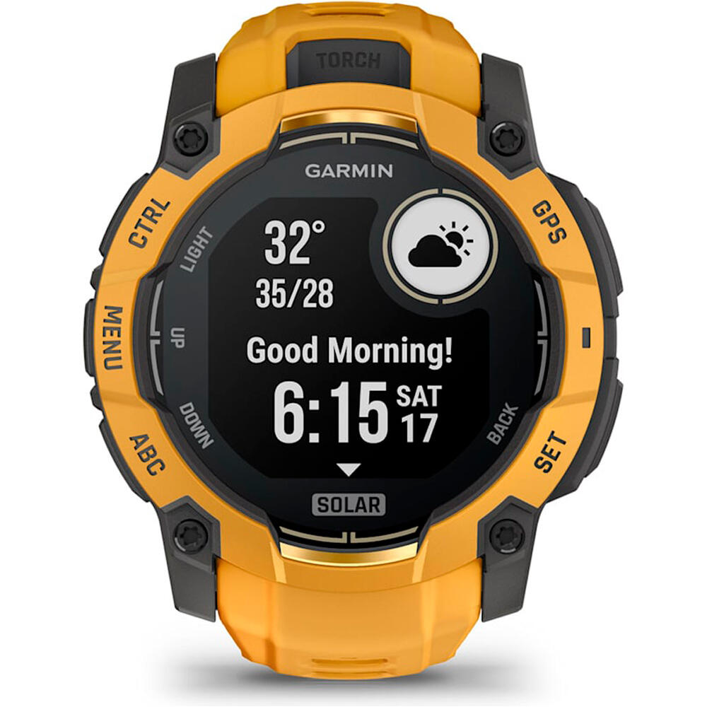 Garmin pulsómetros con gps Instinct 3 50 mm, Solar Naranja con correa de silicona nara 08