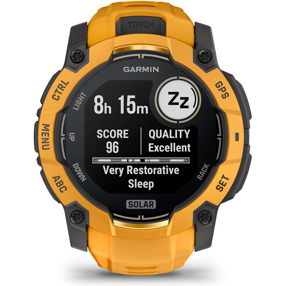 Garmin pulsómetros con gps Instinct 3 50 mm, Solar Naranja con correa de silicona nara 09