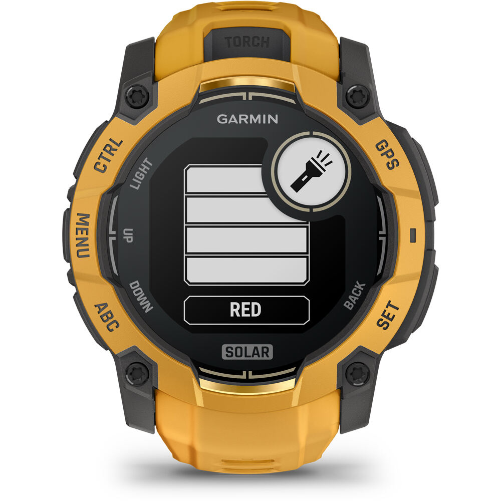 Garmin pulsómetros con gps Instinct 3 50 mm, Solar Naranja con correa de silicona nara 10