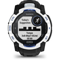 Garmin pulsómetros con gps Instinct 3  50 mm, Solar, Supernova Blanco correa negra 07