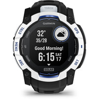 Garmin pulsómetros con gps Instinct 3  50 mm, Solar, Supernova Blanco correa negra 08