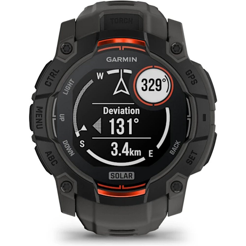 Garmin pulsómetros con gps Instinct 3, 50mm, Solar, Black Bezel wit 06