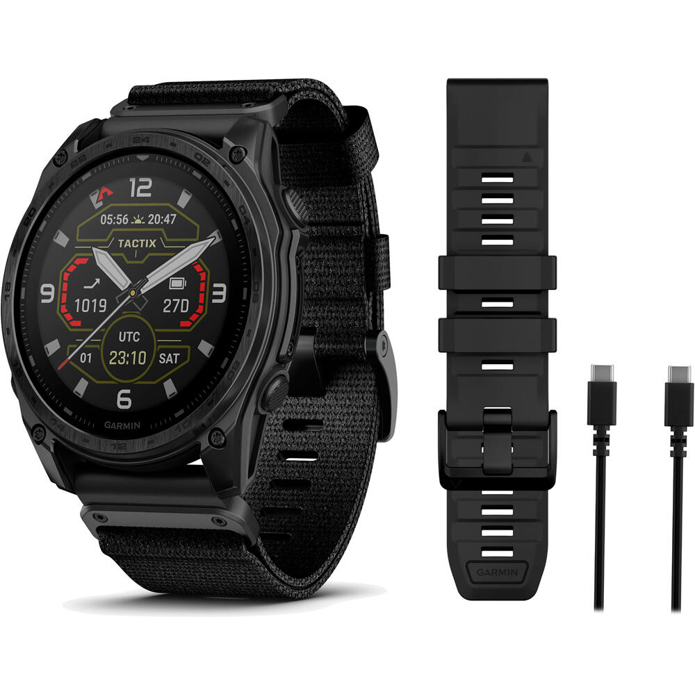 Garmin pulsómetros con gps tactix 8  51 mm, Solar, Cristal de Zafi vista frontal