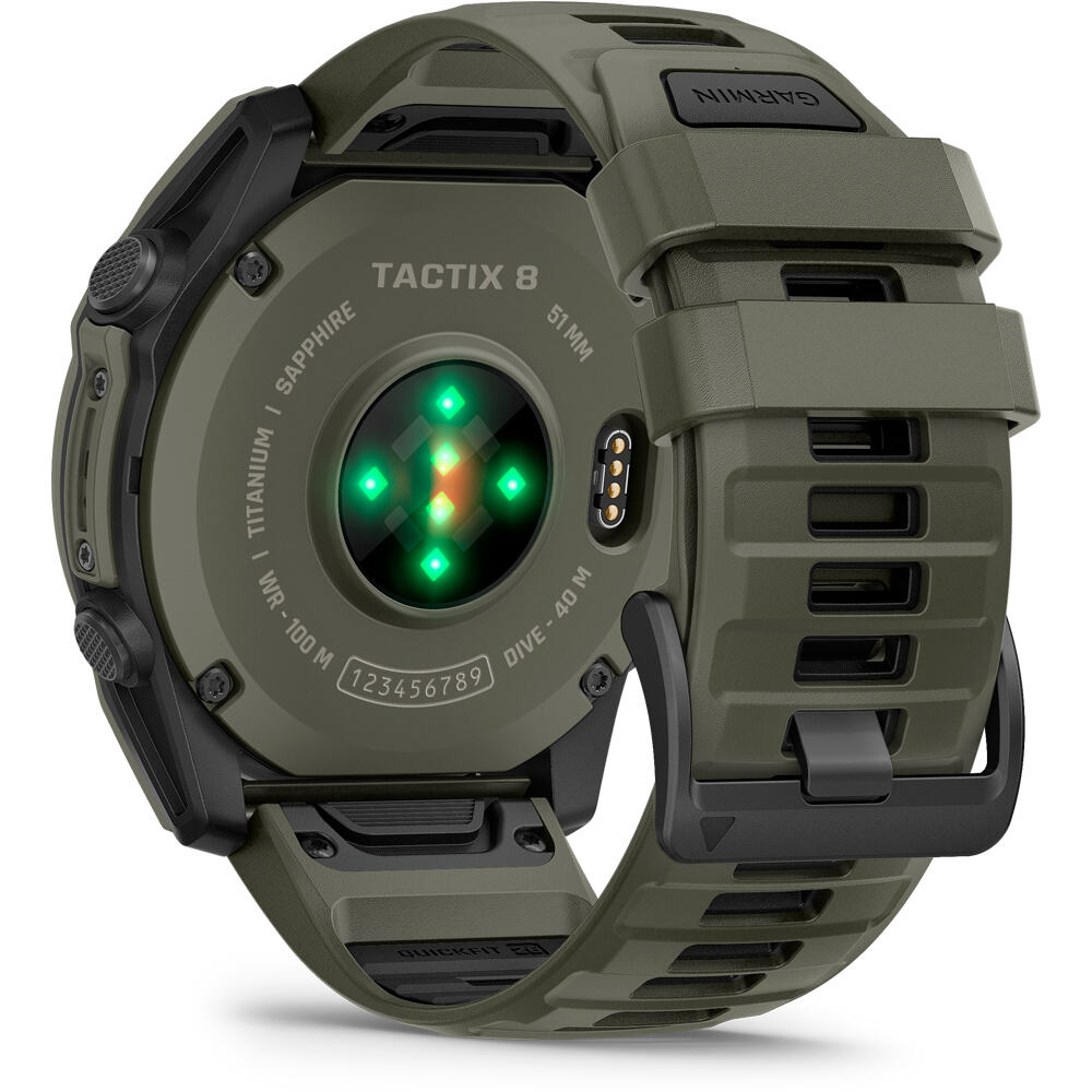 Garmin pulsómetros con gps tactix 8 Verde Cerakote  51 mm, AMOLED, 01