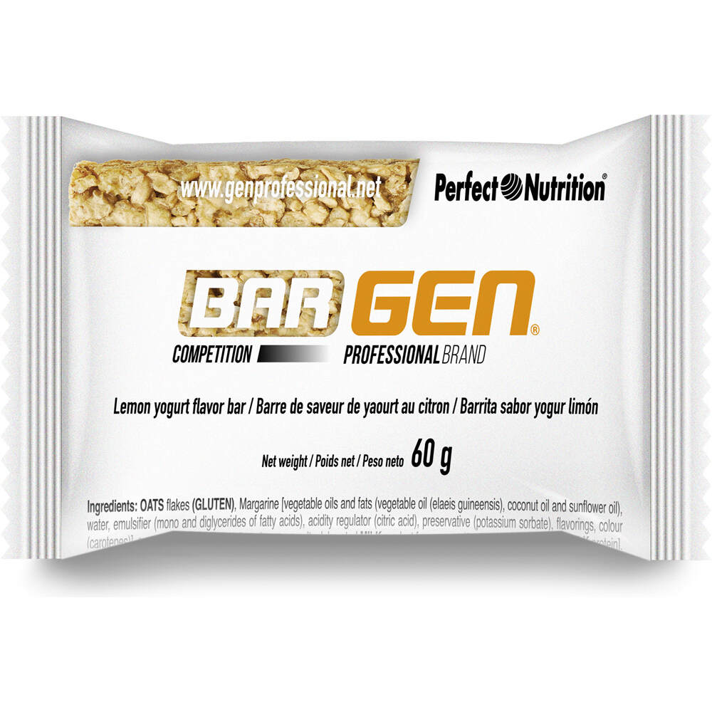 Gen Profesional barritas energéticas CAJA BARGEN COMPETITION 60GRS YOG-LIMON vista frontal