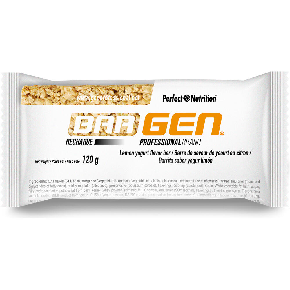 Gen Profesional barritas energéticas CAJA BARGEN RECHARGE 120GRS YOGUR LIMON vista frontal