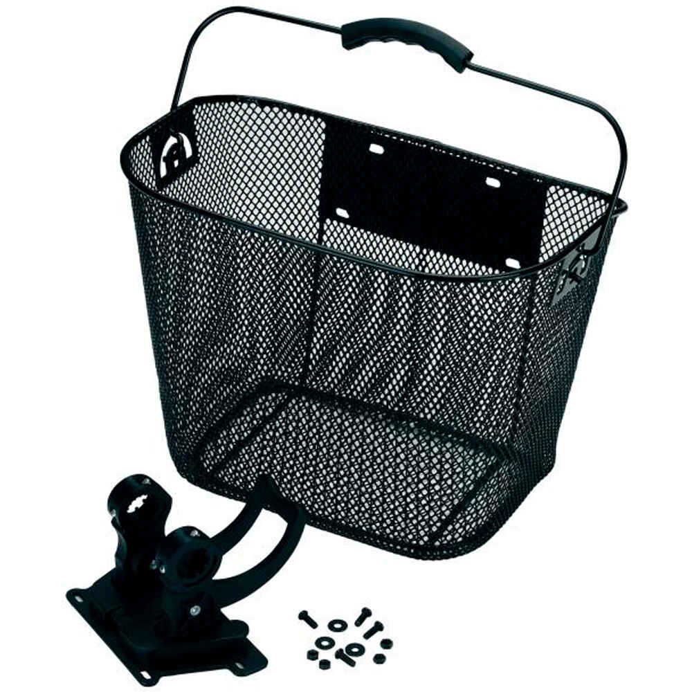 Ges portaequipaje bicicleta CESTA FIJACION MANILLAR A CLIP, NEGRO vista frontal