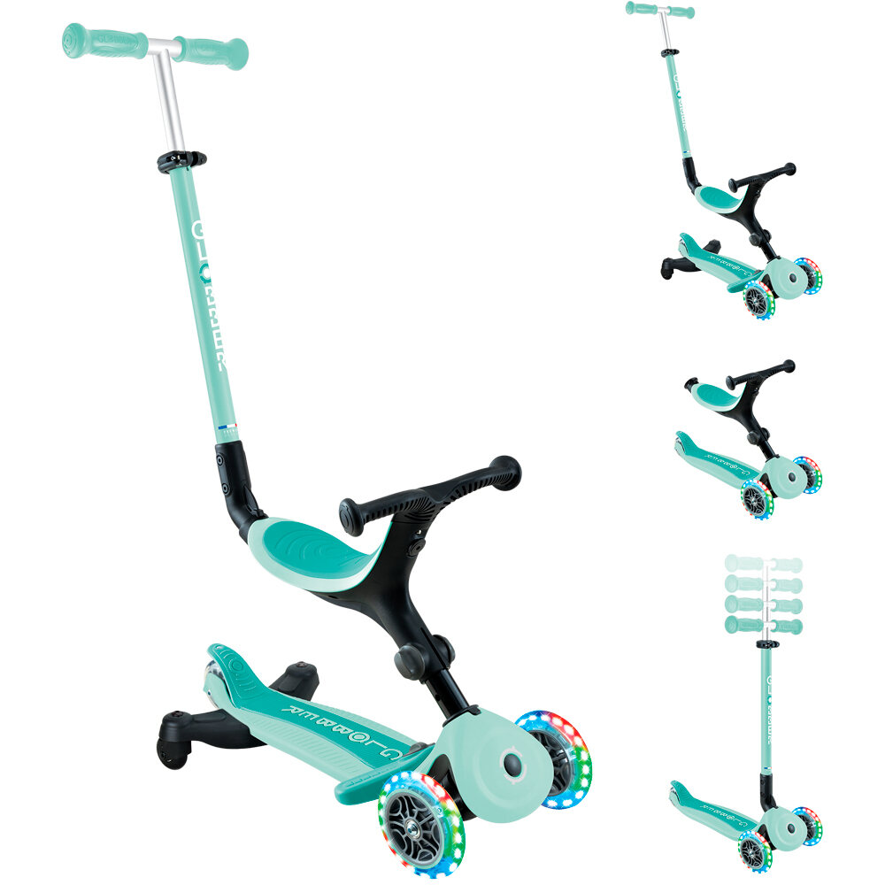 Globber patinete GO UP ACTIVE 360 WHITE LIGHTS PASTEL PIN 03